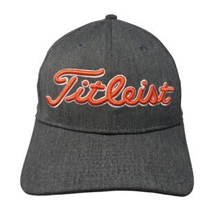 Titleist Fitted Hat Gray Medium Spell Out Embroidered Solid Vent Holes